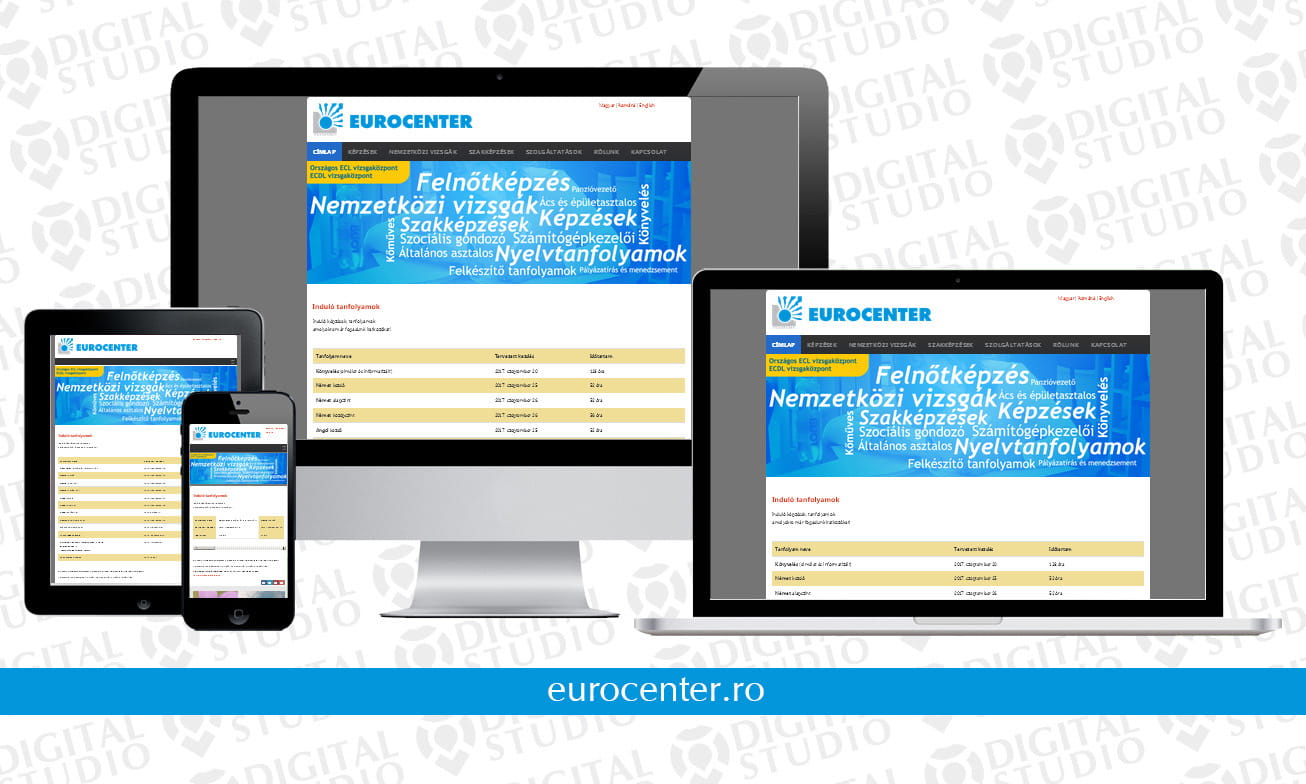 eurocenter.ro - webfejlesztés Digital Studio