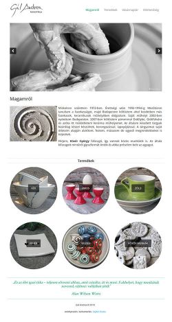 Gál Andrea keramikus weboldala - webfejlesztés Digital Studio